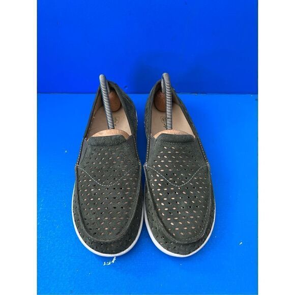 Spenco Orthotic Suede Perforated Slip-Ons - Equinox / green Color size 7 - Picture 4 of 6